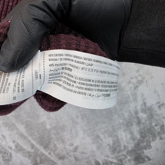 Abercrombie & Fitch Muscle Shirt Mens Size L Burgundy Thermal Waffle Henley Y2K - Picture 8 of 10